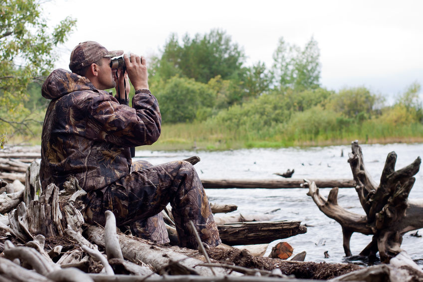 Man hunting in the wilderness