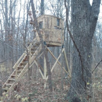 deer blind set up high off the ground